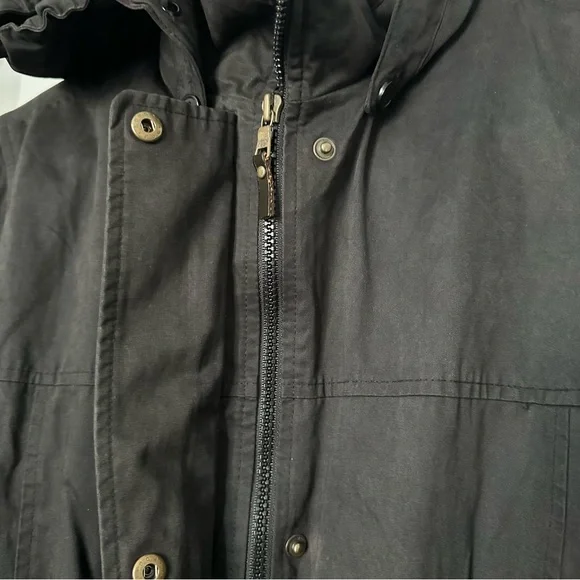 London Fog Black Hooded Jacket Size Medium - Picture 4 of 12